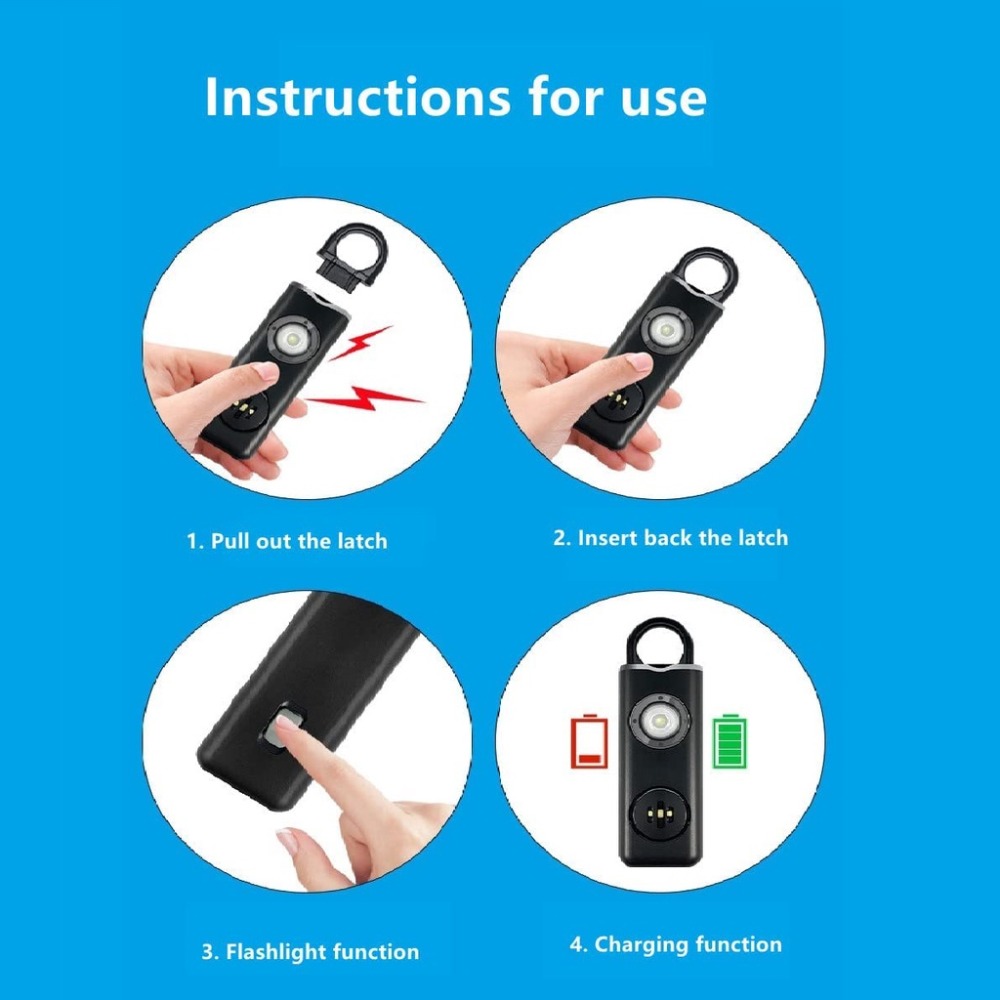 130 Yüksek DB Güvenli Ses Kişi - Personal Alarm Keychain incelemesi ve fiyatı