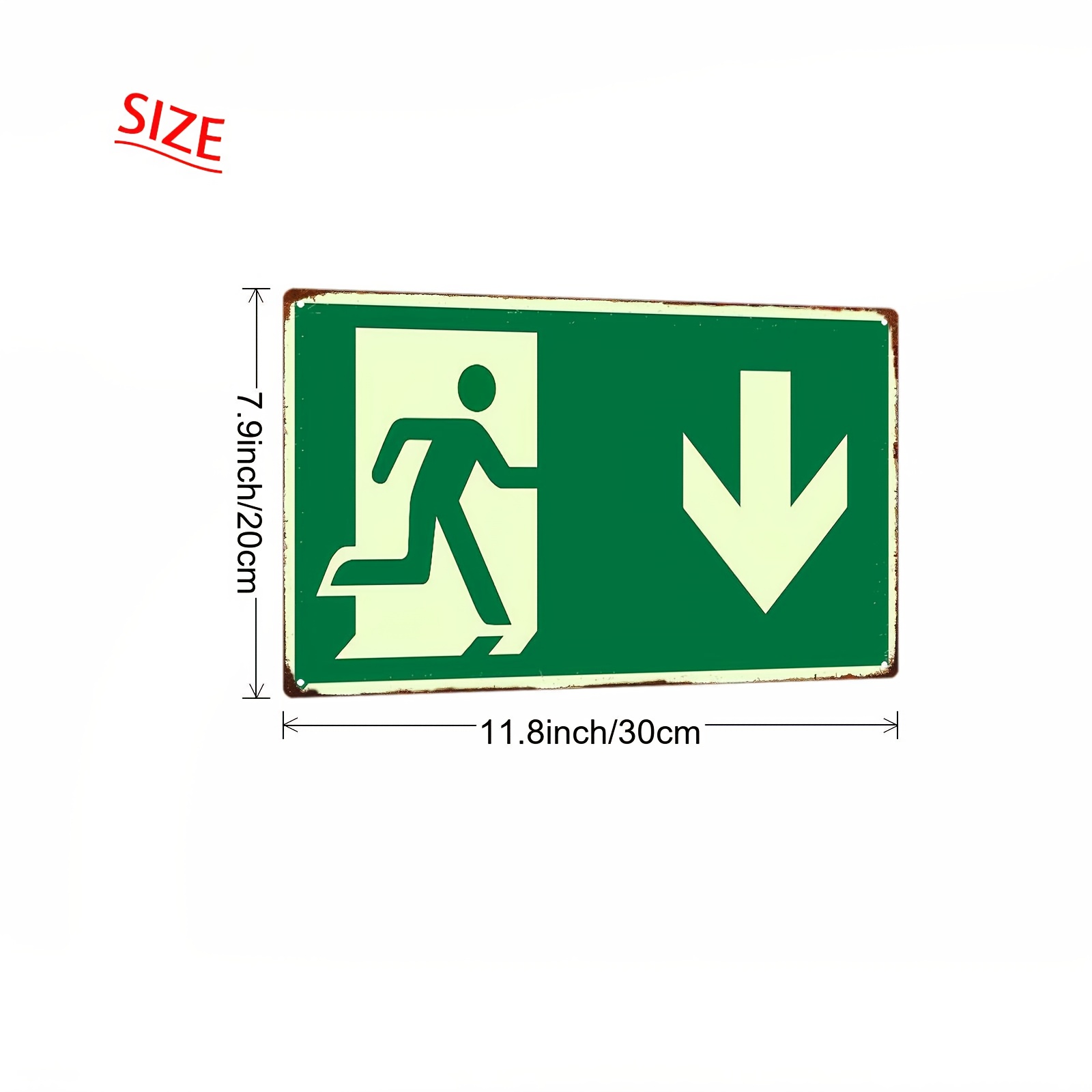 2D Vintage Metal Demir Tabela  - Emergency Exit Sign incelemesi ve fiyatı