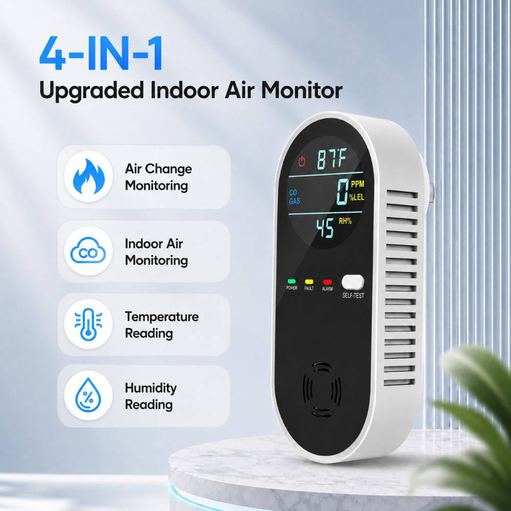 4'ü 1 arada LED Ekranlı Gaz De - Co Detector Plug incelemesi ve fiyatı