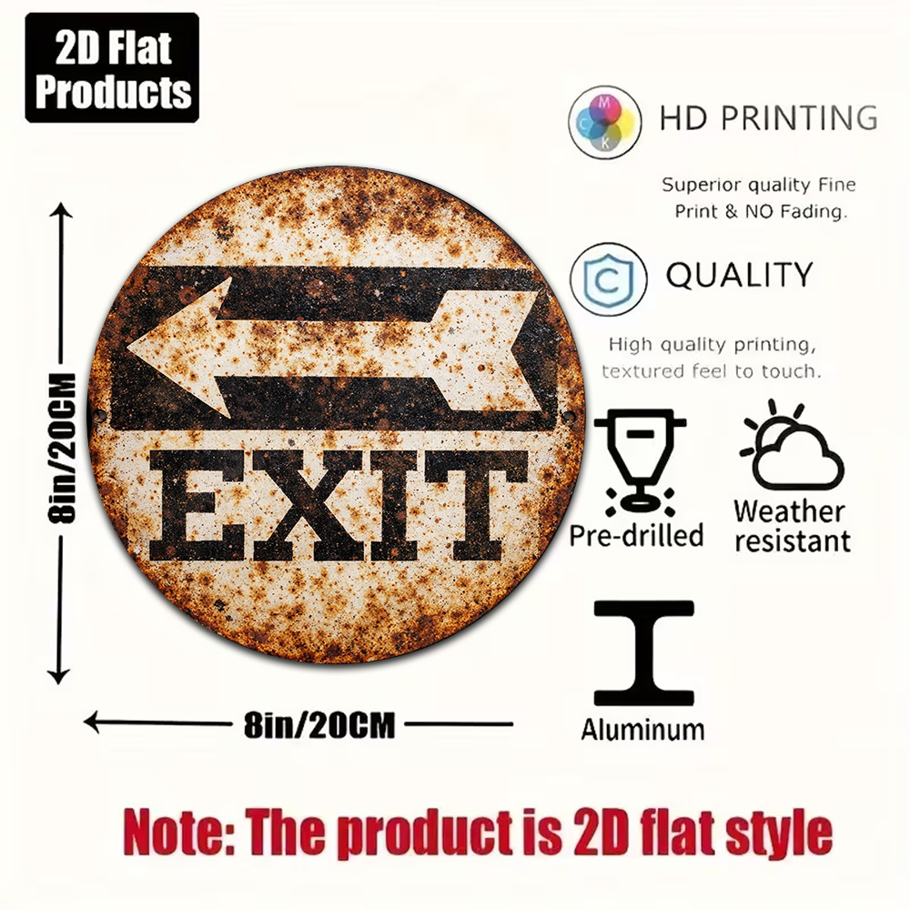 2D Metal Tabela 8x8in/20x20cm  - Emergency Exit Sign incelemesi ve fiyatı