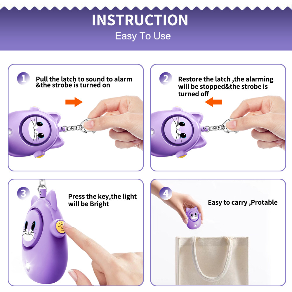 H8 2024 Yeni Sevimli Kedi Kişi - Personal Alarm Keychain incelemesi ve fiyatı